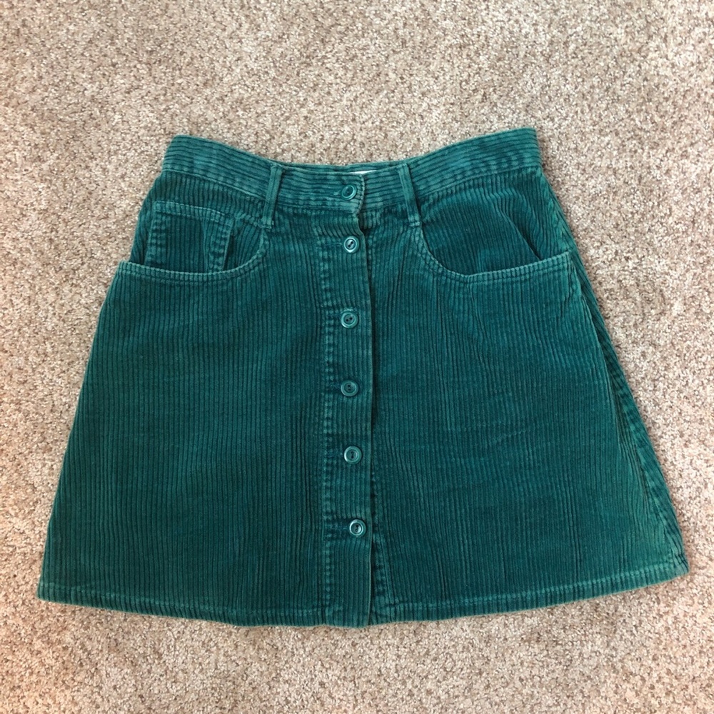 Green corduroy skirt